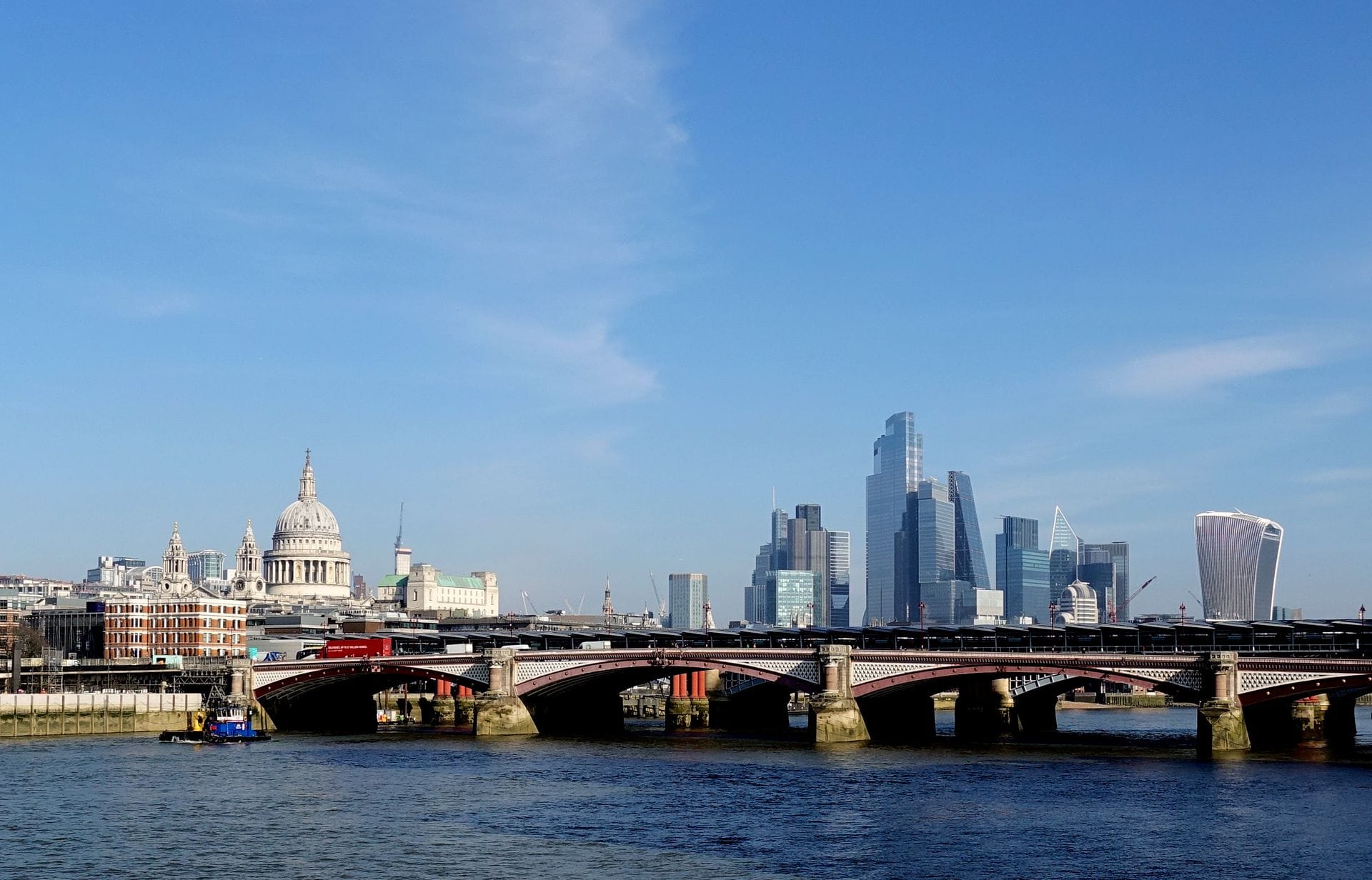 Blackfriars Bridge, St Paul’s and the City of London in daylight
